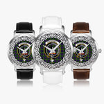 MacDonell Scottish Clan Tartan Crest Badge Silver Automatic Watch Size 46mm