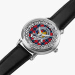 MacTavish Scottish Clan Tartan Crest Badge Silver Automatic Watch Size 46mm