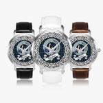 Fletcher Scottish Clan Tartan Crest Badge Silver Automatic Watch Size 46mm