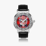 Robinson Scottish Clan Tartan Crest Badge Silver Automatic Watch Size 46mm