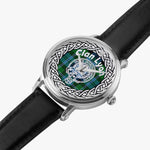 Scottish Lyon Clan Tartan Crest Badge Silver Automatic Watch Size 46mm