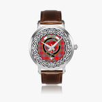 Moubray Scottish Clan Tartan Crest Badge Silver Automatic Watch Size 46mm