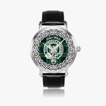 Scottish Mow Clan Tartan Crest Badge Silver Automatic Watch Size 46mm