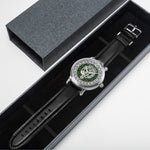 Scottish Gray Ancient Clan Tartan Crest Badge Silver Automatic Watch Size 46mm