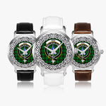 Ged Scottish Clan Tartan Crest Badge Silver Automatic Watch Size 46mm