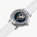 Hutton Scottish Clan Tartan Crest Badge Silver Automatic Watch Size 46mm