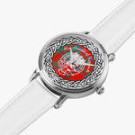 MacDonald of Keppoch Scottish Clan Tartan Crest Badge Silver Automatic Watch Size 46mm