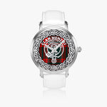 Menzies Scottish Clan Tartan Crest Badge Old Silver Automatic Watch Size 46mm