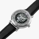 Scottish Fergusson Clan Tartan Crest Badge Silver Automatic Watch Size 46mm
