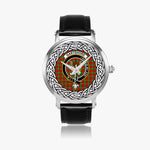 Gartshore Scottish Clan Tartan Crest Badge Silver Automatic Watch Size 46mm