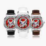 Macdonalds Of Sleat Scottish Clan Tartan Crest Badge Silver Automatic Watch Size 46mm