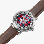 Scottish MacTavish Clan Tartan Crest Badge Silver Automatic Watch Size 46mm
