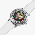 McCulloch Scottish Clan Tartan Badge Silver Automatic Watch Size 46mm