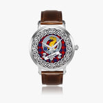 Haldane Scottish Clan Tartan Crest Badge Silver Automatic Watch Size 46mm