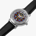 Skirving Scottish Clan Tartan Crest Badge Silver Automatic Watch Size 46mm