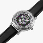Scottish Logan Clan Tartan Crest Badge Silver Automatic Watch Size 46mm