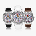Boswell Scottish Clan Tartan Crest Badge Silver Automatic Watch Size 46mm