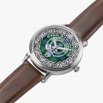Scottish Armstrong Clan Tartan Crest Badge Silver Automatic Watch Size 46mm