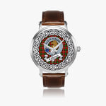 Fullerton Scottish Clan Tartan Crest Badge Silver Automatic Watch Size 46mm