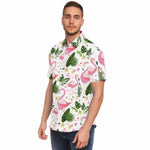 Men Hawaiian Shirt Flamingo Summer Holiday Hawaiian Men Short Sleeve Shirt