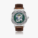 Murray of Athole Scottish Clan Tartan Crest Badge Silver Automatic Watch Size 46mm