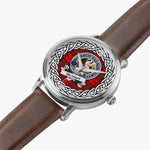 Stewart of Appin Scottish Clan Tartan Crest Badge Silver Automatic Watch Size 46mm
