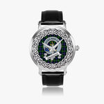 MacKenzie Scottish Clan Tartan Crest Badge Silver Automatic Watch Size 46mm
