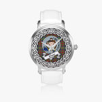 Shaw Of Sauchie Scottish Clan Tartan Crest Badge Silver Automatic Watch Size 46mm