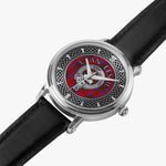 Clan Leslie Crest & Tartan Knot Sterling Silver Unisex Automatic Watch (Silver) Size 46mm