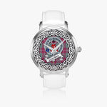 Crawford Scottish Clan Tartan Crest Badge Silver Automatic Watch Size 46mm