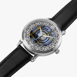 Scottish Bell Clan Tartan Crest Badge Silver Automatic Watch Size 46mm