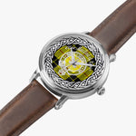 Macleod of Lewis Clan Tartan Crest Badge Silver Automatic Watch Size 46mm