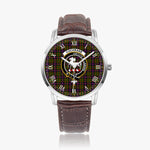 Scottish Cochrane Family Crest Quartz Watch With Leather Strap - Tartan Watch Instafamous Quartz Leather Strap Plaid Watch