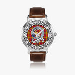 Scrymgeour Scottish Clan Tartan Crest Badge Silver Automatic Watch Size 46mm