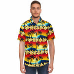 Men Hawaiian Shirt Blue Wave at Sunrise Hawaiian Men Short Sleeve Shirt