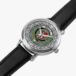 Kelly Scottish Clan Tartan Crest Badge Silver Automatic Watch Size 46mm