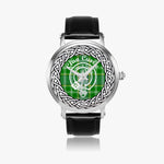 Currie surname last name Scottish Tartan Crest Silver Automatic Watch Size 46mm