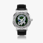 MacArthur Scottish Clan Tartan Crest Badge Silver Automatic Watch Size 46mm
