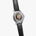 Foster Scottish Clan Tartan Crest Badge Silver Automatic Watch Size 46mm