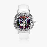 McDonald Scottish Clan Tartan Badge Silver Automatic Watch Size 46mm