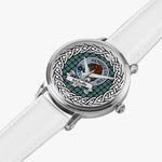 Melville Scottish Clan Tartan Crest Badge Silver Automatic Watch Size 46mm
