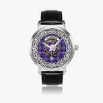 Allardice Scottish Clan Tartan Crest Badge Silver Automatic Watch Size 46mm