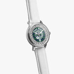 Rose Hunting Scottish Clan Tartan Crest Badge Silver Automatic Watch Size 46mm