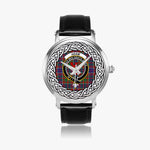 Adam Scottish Clan Tartan Crest Badge Silver Automatic Watch Size 46mm