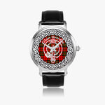 Scottish Brodie Clan Tartan Crest Badge Silver Automatic Watch Size 46mm