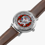 Dunbar Scottish Clan Tartan Crest Badge Silver Automatic Watch Size 46mm