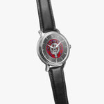Clan Leslie Crest & Tartan Knot Sterling Silver Unisex Automatic Watch (Silver) Size 46mm