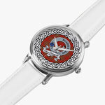MacDougall Scottish Clan Tartan Crest Badge Silver Automatic Watch Size 46mm