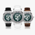 Scottish MacCallum Clan Tartan Crest Badge Silver Automatic Watch Size 46mm