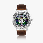 Kerracher Scottish Clan Tartan Crest Badge Silver Automatic Watch Size 46mm